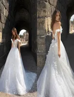Modest Pnina Tornai Ball Gown Off Shoulder Sleeveless Backless Hand Made Flower Sequins Wedding Dresses Wedding Gown Sweep Train B1186547