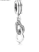 Fits Pandora Bracelets 20pcs Double Heart Crystal Locker Key Pendant Charms Beads Silver Charms Bead For Women Diy European Neckla1233627