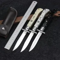 High-end Tactical Folding Knife 10 11 Inch Italian Mafia Stiletto Automatic Horizontal Knives 440c Blade Survival Outdoor Camping 253j