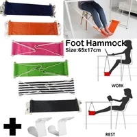 Camp Furniture Portable Foot Hammock Strap 2 Hook Polyester Desk Rest Hanger Hanging Chair Put Feet Swing Footrest Leg Office