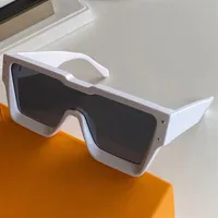 Designer Cyclone sunglasses Z1547W pure white frame with angular lines and deep bevel design thick plate reflective crystal decora237C