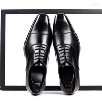 Dress Shoes Cap-toe Classic Men Wing-tip Derby PU Leather Big Size Heel Elegant Suit Business Formal Oxfords 2023