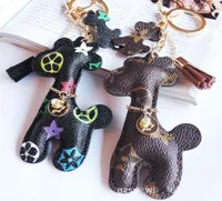 Leather Designer Keyring PU Animal Pendant Bag Charms Keychains Cute Fashion Gift Jewelry Accessories Cartoon Giraffe Key Chains R2100253