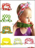 Hair Accessories Baby Fruit Printing Rabbit Ears Headbands Children Watermelon Stberry Pine Print Infant Band Headdress Drop Deliv4799234