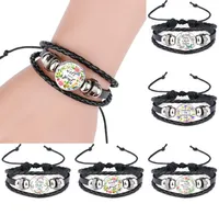 New Christian Bible charm Braided leather rope Wrap bracelets Bangle For women Glass Cabochon Christians Scripture religious Jew6696898