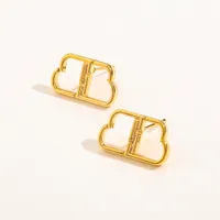 チャーム豪華なイヤリングは女性のためのイヤリングを設計したイヤリングファッションリアルゴールドエレクトロード文字イヤリングデザイナージュエリーエキサイトカップルアクセサリープレミアム
