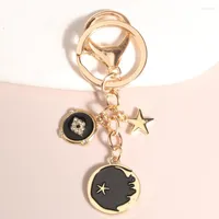 Keychains Fashion Enamel Night Black Sky Star Key Rings Friendship For Women Men Friend Good Gift Handmade Jewelry