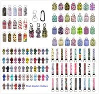 229 Styles Neoprene Hand Sanitizer Bottle Holder Keychain Bags 30ml Hand Sanitizer Bottle Wristlet Keychain Chapstick Holder1403211