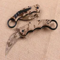 Top Quality Karambit Folding Blade Claw Knife 440C Camo Coated Black G10 Handle Outdoor Camping Tactical Folding Knives232m