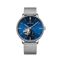 Wristwatches Mark Fairwhale Men Automatic Watch 42mm Luxury Watches Mechanical Wristwatch Waterproof Luminous Skeleton Dial