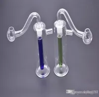 8cm Blue Green Cheap 10mm mini glass oil rig bong water glass bong with colorful 10mm glass downstem oil bowl for smoking5341907