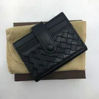 Genuine Leather Credit Card Holder Wallet Classic Woven Designer Hasp ID Card Case Purse 2018 New Arrivals Fashion Travel Wallets 239O
