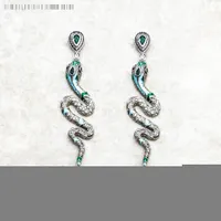 Ear Cuff Drop Earrings Blue Snake Europe Style Handcrafted Good Fashion Jewelry Bohemia Gift For Women 925 Sterling Silver 230325