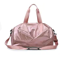 Outdoor Bags Glossy Yoga Mat Bag Fitness Gym Dry Wet Tas Handbags For Women Men Shoes Travel Training Sac De Sport Pink Gymtas Duffel