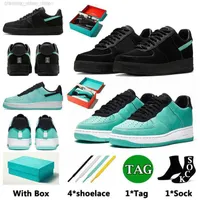 Tiffany and Co. x Airforce 1 Running Shoes With Box af1 Designer Forces 1s Sneakers Black Blue Multi Color DZ1382-001 Mens Women Sports Low Cut 07 dhgate Trainers Jogging