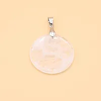 Charms Reiki Healing Crystal Pendant Round Natural Stone Clear Quartz For Jewelry Making DIY Necklace Accessories Wholesale Lots
