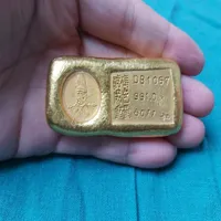 999 Fake Gold bar Bullion Paperweights - Fine golden brick high Qing official326b