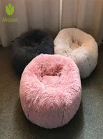 Long Plush Super Soft Pet Round Bed Kennel Dog Cat Comfortable Sleeping Cusion Winter House for Cat Warm Dog beds Pet Products7890866