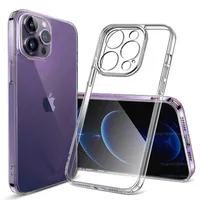 2PC Cell Phone Cases Clear For i 14 12 11 13 Pro Max Silicone Soft Cover on i 13 Mini X XS XR 8 7 14 Plus SE Back Y2303