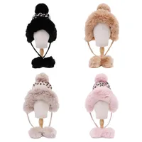 Beanies Beanie Skull Caps K3NF Leopard Print Pompoms Woolen Hat Warm Casual Knitted Lei Feng For Boy Girl