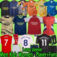 arsenal Kits Kit   Sets para adultos 2022 2023 Jerseys de fútbol de portero #32 Ramsdale #1 Leno Boys traje Saka White Tavares Smith Rowe Adultos 22 23 Camisa de fútbol Child