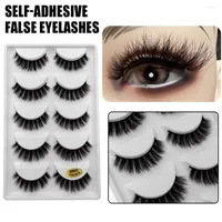 False Eyelashes 5pairs set Self-adhesive 3D Mink Natural Fluffy Soft Faux Cils Eyelash Extension