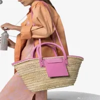 2021 summer 3 colors big szie high capacity purse straw bag beach weave bucket tote1674