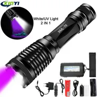 10000LM 2in1 UV Flashlight LED Linternas Torch 395nm Ultraviolet Urine Detector for camping Carpet Pet Urine Catch Scorpions 210321497