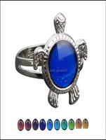 Band Rings Turtle Mood Ring Color Change Emotion Feeling Temperature Control Women Drop Delivery Jewelry Dhoza9134530