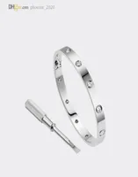 LOVE Screw Bracelet Designer Bracelets Women Carti Bangle Silver Bracelet 10 Diamonds Luxury Jewelry Titanium Steel GoldPlated Ne9037855