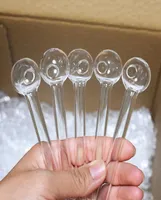 Clear Pyrex Glass Oil Burner Glass Pipe Oil Nail Burning Jumbo Pipe Concentrate Pipes Thick Glass Oil Burner 105mm Transparent Smo6384552