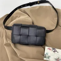 Fashion Belt Cassette Brand Designer Weave Leather Flap Bag Women Fashion Small Box Shoulder Bag Genuine Leather Chest Bags Ladies233g
