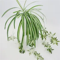 Decorative Flowers 65cm Artificial Plants Simulation Chlorophytum Potted 5 Heads Fake Living Room Leaves Vase