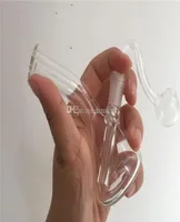 whole cheap 11cm Mini Pocket Glass Bongs Recycler Oil Rigs water bong Smoking Pipe mini oil burner thick glass bubbler5389559