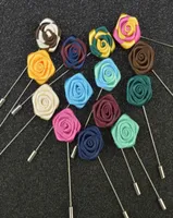 Cheap Fashion Flower Brooch lapel Pins handmade Boutonniere Stick with fabric flowers for Gentleman suit wear Men Accessorie7793772