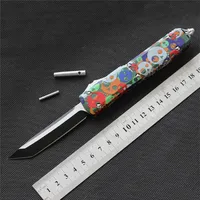 Hifinder Skull version Knife Tanto Knives Green Style aluminum handle D2 Steel Blade Camping hunting tactical survival outdoor fis280B