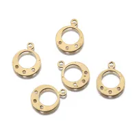 Charms Pure Raw Brass Hollow Out Round Drop Earrings Hammered Bead Pendants For Diy Jewelry Bracelet Necklace Making FindingsCharms