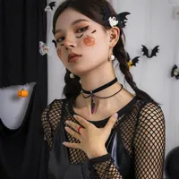Choker Goth Kpop Cute Mini Colored Knife Pendant Necklace For Women Quality Flannel Tassel Chain Punk Girl Gift Y2k Accessories