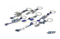 Chaços de chaves da borboleta animal elefante elefante Evil Eyes Keychain Chain Chain Glass Blue Eye Pinging Ornament Rin Drop Delivery8709008