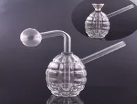 Grenade Shape Design Glass Oil Burner Bong Thick Pyrex Hand Smoking Water Pipe Recycler Dab Rig Ashcatcher Bong 2styles for Option2817740