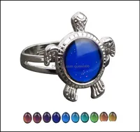 Band Rings Turtle Mood Ring Color Change Emotion Feeling Temperature Control Women Drop Delivery Jewelry Dhoza9130997