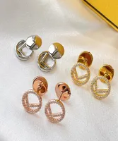 2022 Designer Rose Gold Gold Stud Earrings For Women Men Pearl Pendant Hoop Earring Luxurys Designers Letter F Stud Earrings D22011711871