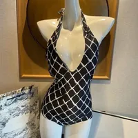 Women One Piece Swimsuit Designer Bikini Front Cross Bathing Suits Slimming Swimsuit
