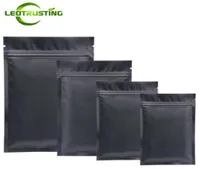 100pcs Mysterious Matte Black Aluminum Foil Zip Lock Bag Resealable Herbal Powder Coffee Buttery Seeds Tea Heat Sealing Pouches 216082842
