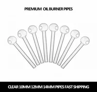Pyrex glass oil burner pipe smoking accessories 10cm 12cm 14cm clear color transparent big tube nail tips bong3026833