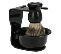 3 In 1 Shaving Soap Bowl Shaving Brush Shaving Stand Bristle Hair Shaving Brush Men Beard Cleaning Tool support Whole3241515