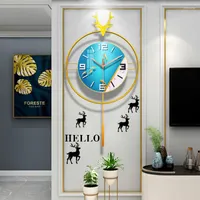 Wall Clocks Modern Design Living Room Digital Silent Luxury Big Clock Metal Kitchen Horloge Murale Decoration WWH35XP