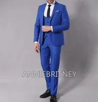 Men's Suits & Blazers Fashion Wedding Suit For Men Blue Slim Fit 2 Piece(Blazer Pant )Custom Made Plus Size Formal Man Party Tuxedo Set