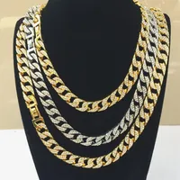 Mens Gold Miami Cuban Link Chains Fashion Hip Hop Iced Out Chain Hiphop Necklace Jewelry289Q