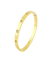 Casal Love Bracelet Bangle com pedras de zircônia cúbica Jóias de aço inoxidável com dobradiças com pulseira oval de cristal presente presente para 9457406